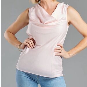 NWT  SERAGYI  Erin Cowl PINK Sleeveless Blouse  $275  Size 6